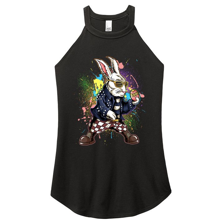 Funny Punk Rock Easter Bunny Rabbit Women's Perfect Tri Rocker Tank