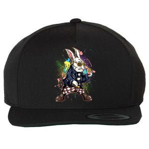 Funny Punk Rock Easter Bunny Rabbit Wool Snapback Cap