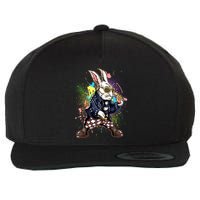 Funny Punk Rock Easter Bunny Rabbit Wool Snapback Cap