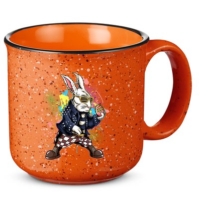 Funny Punk Rock Easter Bunny Rabbit 15oz Campfire Ceramic Mug