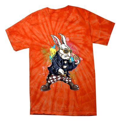 Funny Punk Rock Easter Bunny Rabbit Tie-Dye T-Shirt