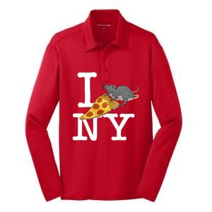 Funny Pizza Rat Ronic Silk Touch Performance Long Sleeve Polo