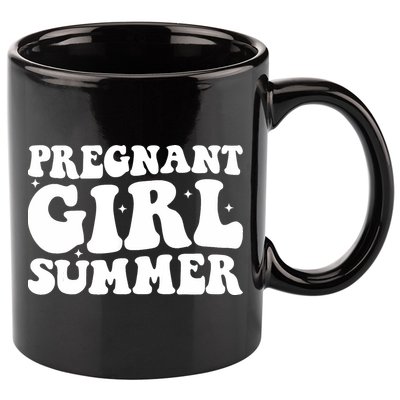 Funny Pregnancy Reveal Pregnant Girl Summer Baby Shower 11oz C Handle Ceramic Mug