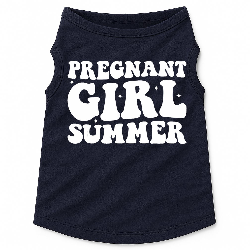 Funny Pregnancy Reveal Pregnant Girl Summer Baby Shower Doggie Tank