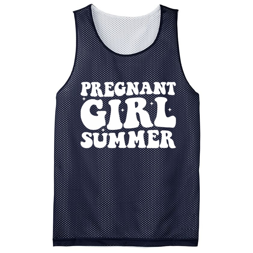 Funny Pregnancy Reveal Pregnant Girl Summer Baby Shower Mesh Reversible Basketball Jersey Tank