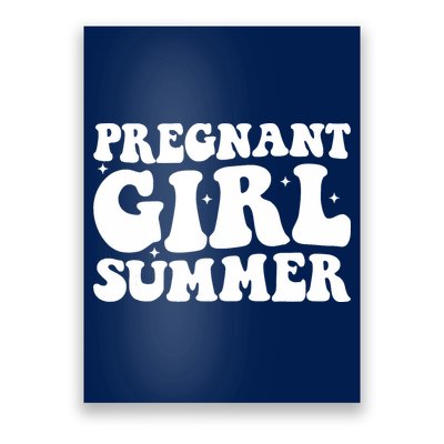 Funny Pregnancy Reveal Pregnant Girl Summer Baby Shower Poster