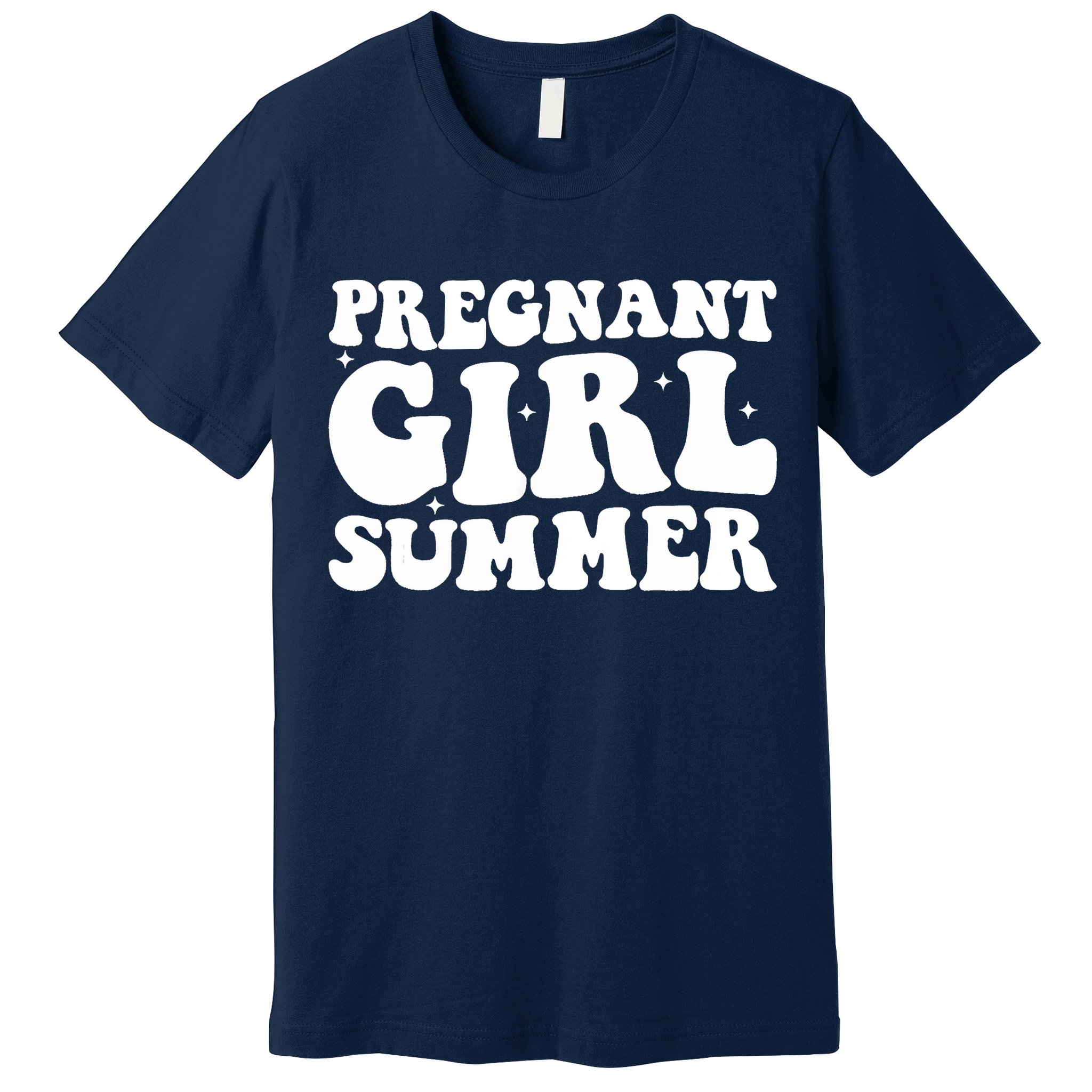 Funny Pregnancy Reveal Pregnant Girl Summer Baby Shower Premium T-Shirt