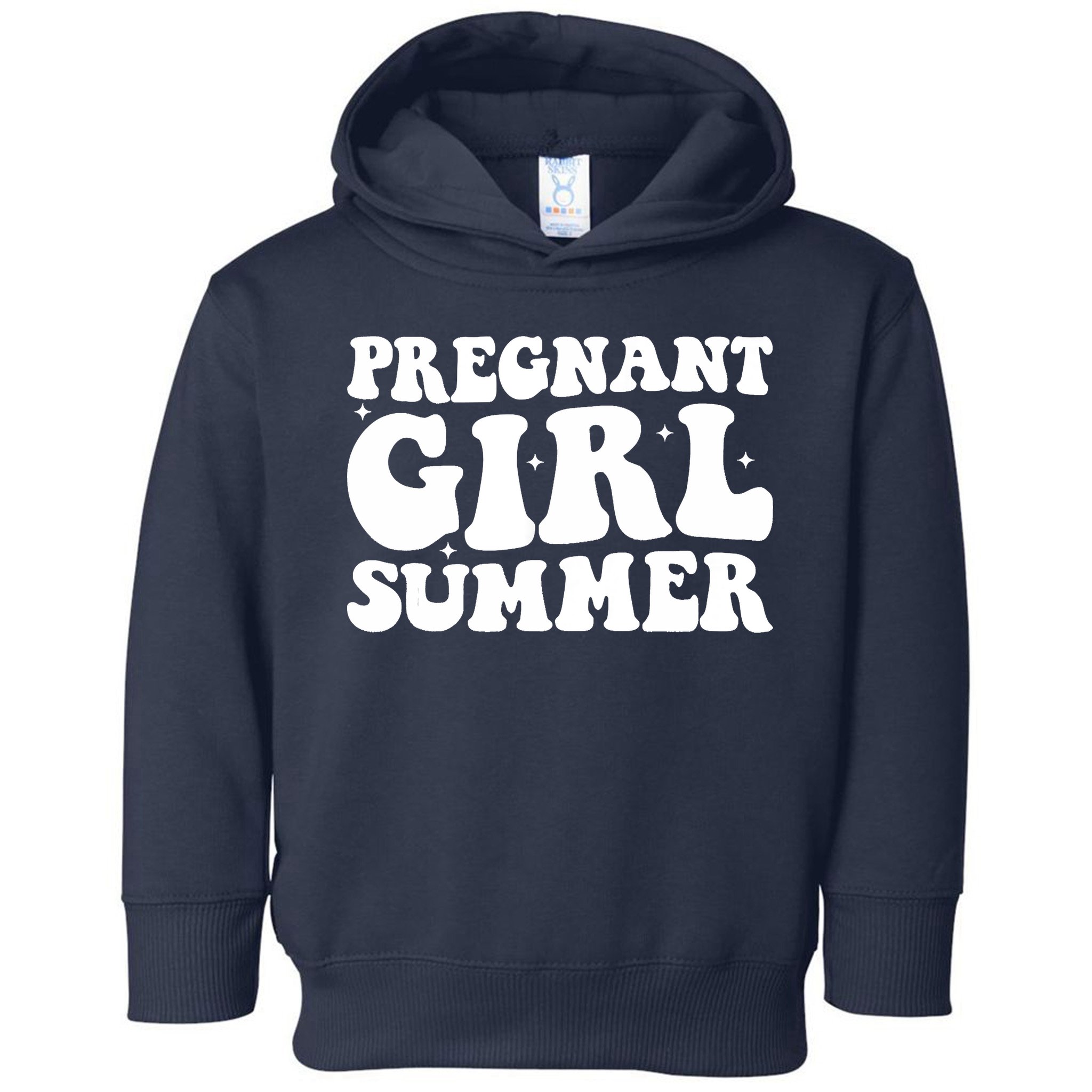 Funny Pregnancy Reveal Pregnant Girl Summer Baby Shower Toddler Hoodie