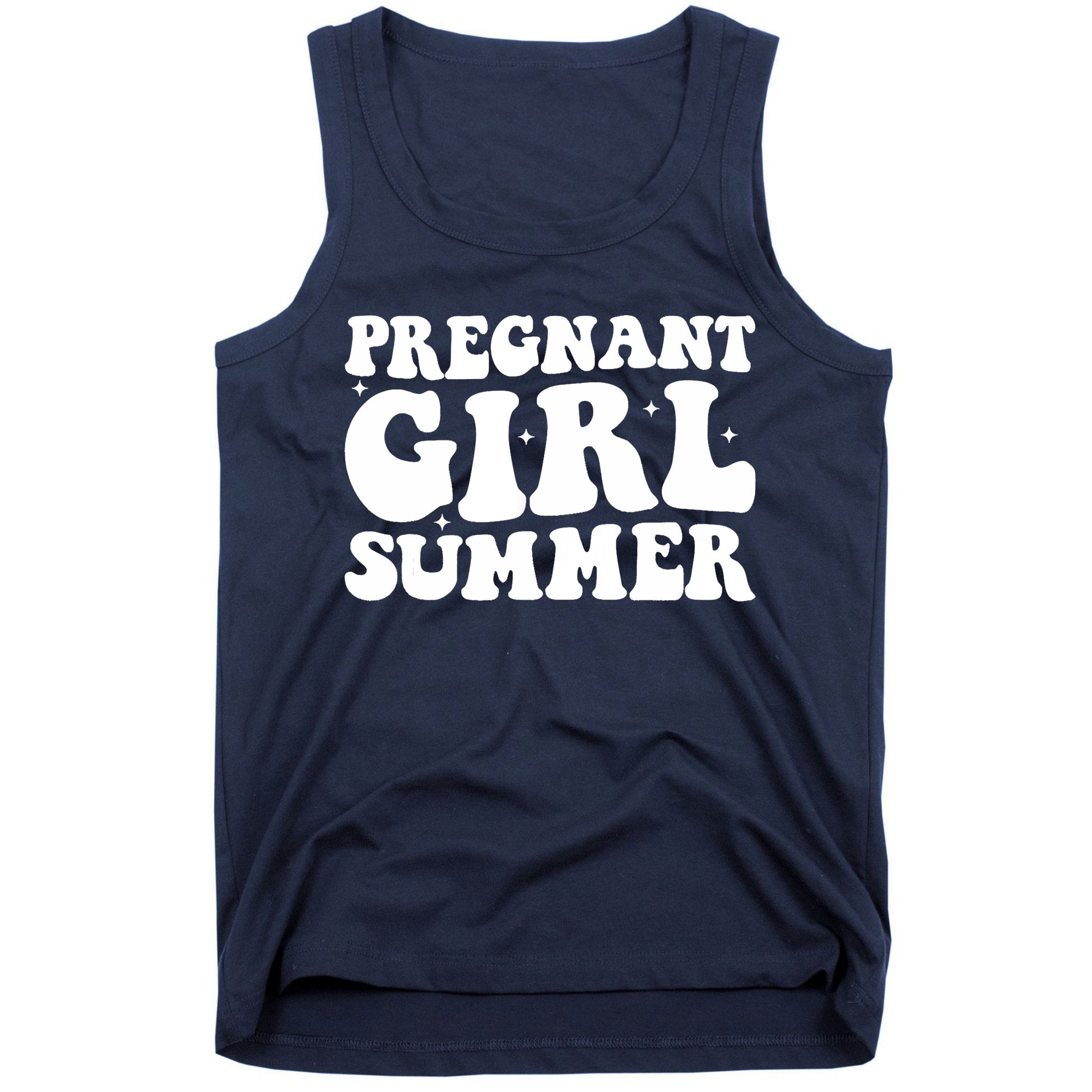 Funny Pregnancy Reveal Pregnant Girl Summer Baby Shower Tank Top