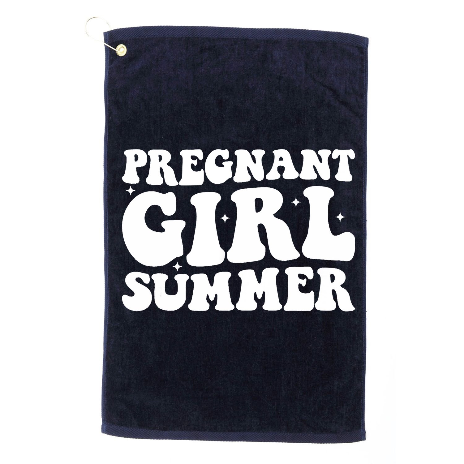 Funny Pregnancy Reveal Pregnant Girl Summer Baby Shower Golf Towel