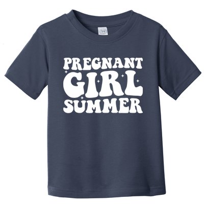 Funny Pregnancy Reveal Pregnant Girl Summer Baby Shower Toddler T-Shirt