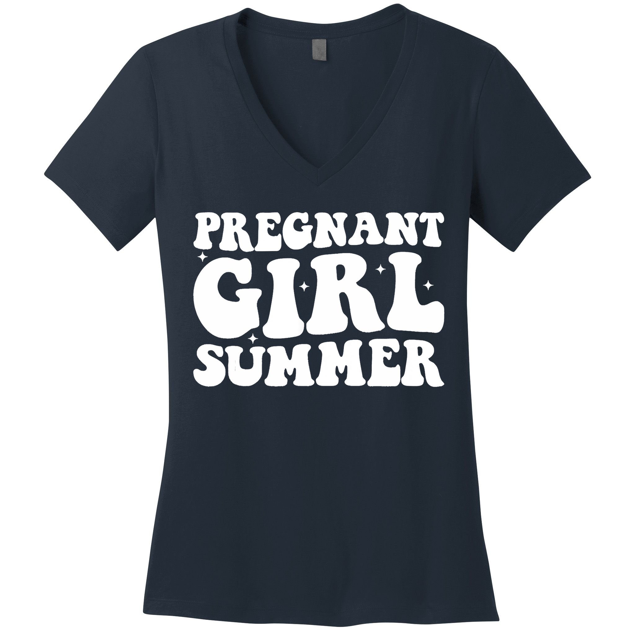 Funny Pregnancy Reveal Pregnant Girl Summer Baby Shower Women's V-Neck T-Shirt