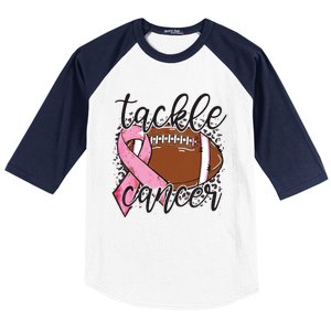 Football Pink Ribbon Tackle Breast Cancer Awareness Baseball Sleeve Shirt