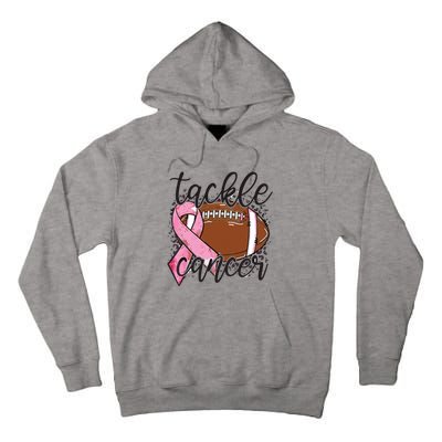 Football Pink Ribbon Tackle Breast Cancer Awareness Tall Hoodie