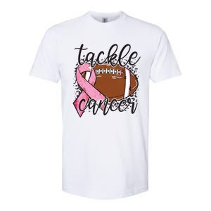 Football Pink Ribbon Tackle Breast Cancer Awareness Softstyle CVC T-Shirt