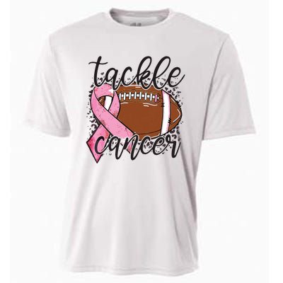 Football Pink Ribbon Tackle Breast Cancer Awareness Cooling Performance Crew T-Shirt