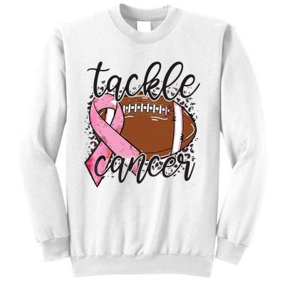 Football Pink Ribbon Tackle Breast Cancer Awareness Sweatshirt