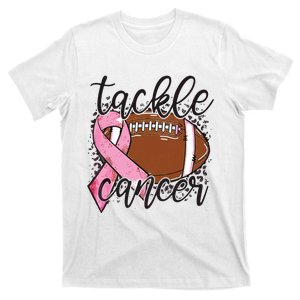 Football Pink Ribbon Tackle Breast Cancer Awareness T-Shirt