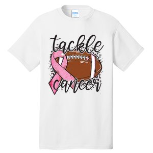 Football Pink Ribbon Tackle Breast Cancer Awareness Tall T-Shirt