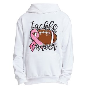 Football Pink Ribbon Tackle Breast Cancer Awareness Urban Pullover Hoodie