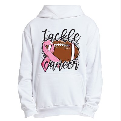 Football Pink Ribbon Tackle Breast Cancer Awareness Urban Pullover Hoodie