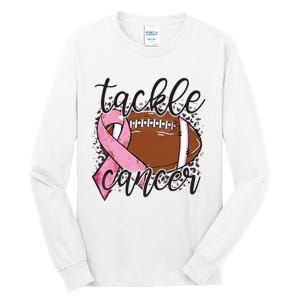 Football Pink Ribbon Tackle Breast Cancer Awareness Tall Long Sleeve T-Shirt