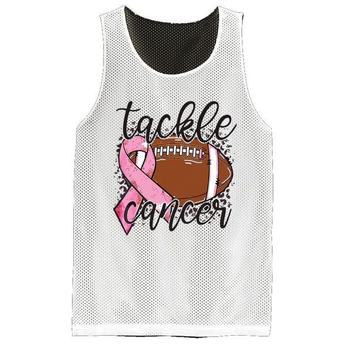 Football Pink Ribbon Tackle Breast Cancer Awareness Mesh Reversible Basketball Jersey Tank