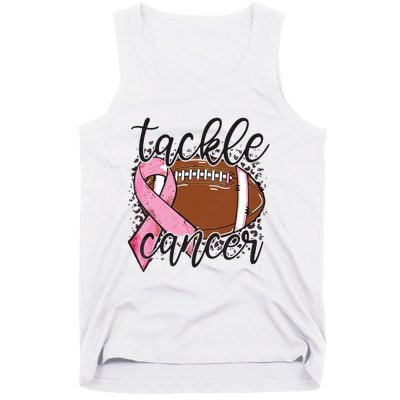 Football Pink Ribbon Tackle Breast Cancer Awareness Tank Top