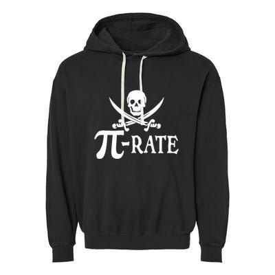 Funny Pi Rate Pirate Pi Day Boy Vintage Math Teacher Retro Garment-Dyed Fleece Hoodie