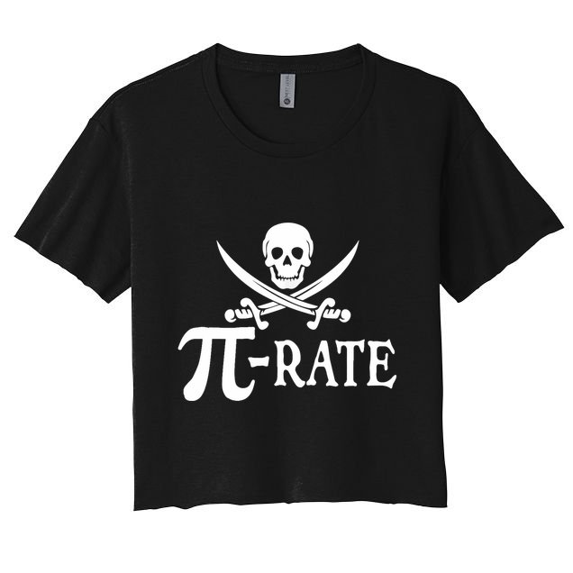 Funny Pi Rate Pirate Pi Day Boy Vintage Math Teacher Retro Crop Top