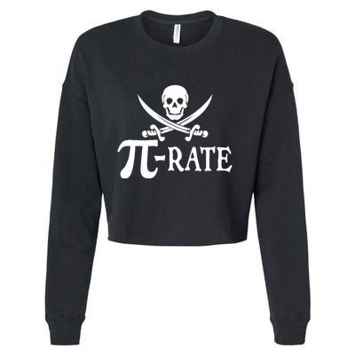 Funny Pi Rate Pirate Pi Day Boy Vintage Math Teacher Retro Cropped Pullover Crew