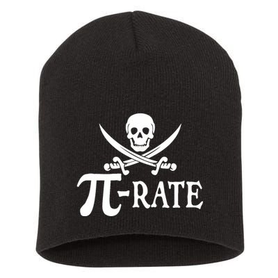 Funny Pi Rate Pirate Pi Day Boy Vintage Math Teacher Retro Short Acrylic Beanie