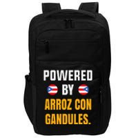 Funny Puerto Rico Flag Powered By Arroz Con Gandules Impact Tech Backpack