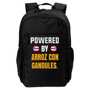 Funny Puerto Rico Flag Powered By Arroz Con Gandules Daily Commute Backpack