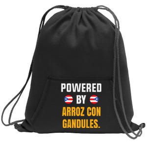 Funny Puerto Rico Flag Powered By Arroz Con Gandules Sweatshirt Cinch Pack Bag