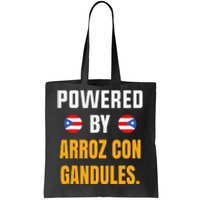 Funny Puerto Rico Flag Powered By Arroz Con Gandules Tote Bag