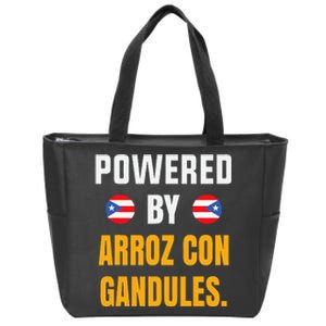 Funny Puerto Rico Flag Powered By Arroz Con Gandules Zip Tote Bag