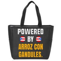 Funny Puerto Rico Flag Powered By Arroz Con Gandules Zip Tote Bag