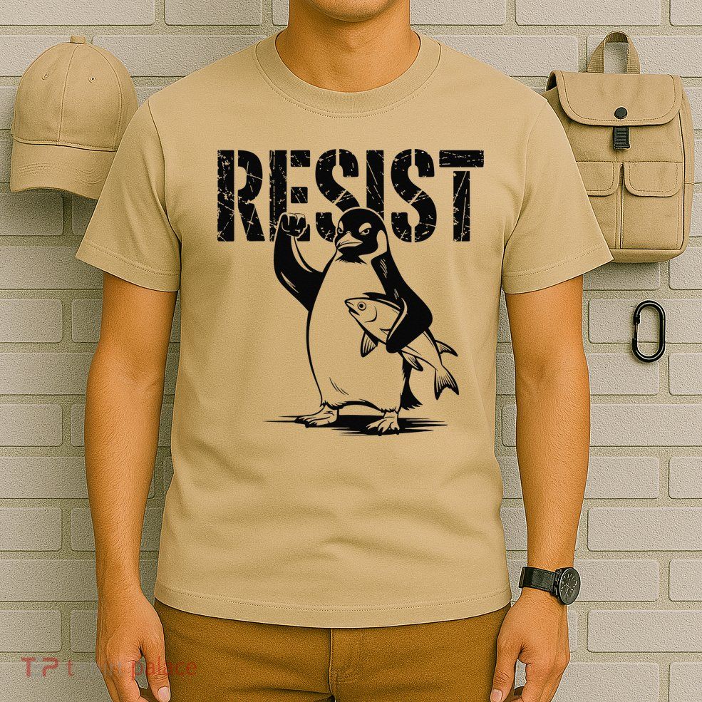 Funny Penguin Resist Penguins Protest Against Tariffs T-Shirt