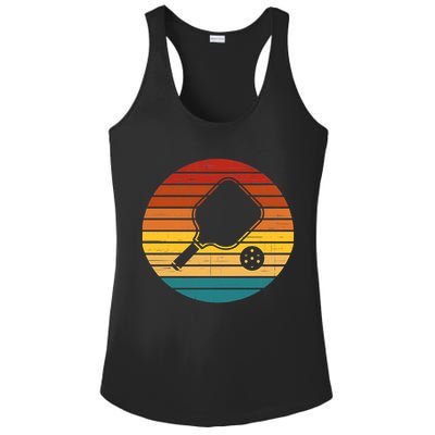 Funny Pickleball Retro Sunset Gift Ladies PosiCharge Competitor Racerback Tank