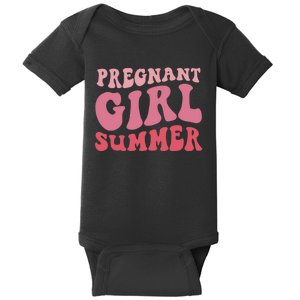 Funny Pregnancy Reveal Pregnant Girl Summer Baby Shower Baby Bodysuit