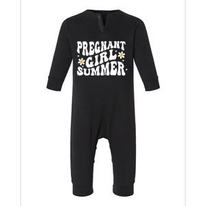 Funny Pregnancy Reveal Pregnant Girl Summer Baby Shower Infant Fleece One Piece