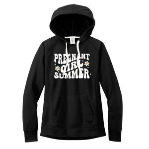 Funny Pregnancy Reveal Pregnant Girl Summer Baby Shower Women's Fleece Hoodie