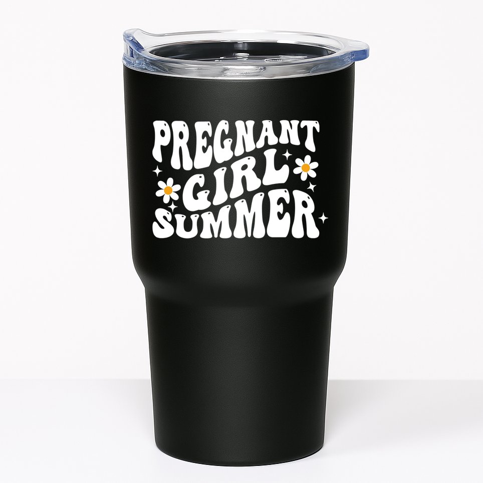 Funny Pregnancy Reveal Pregnant Girl Summer Baby Shower Tumbler