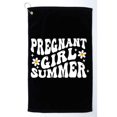 Funny Pregnancy Reveal Pregnant Girl Summer Baby Shower Golf Towel