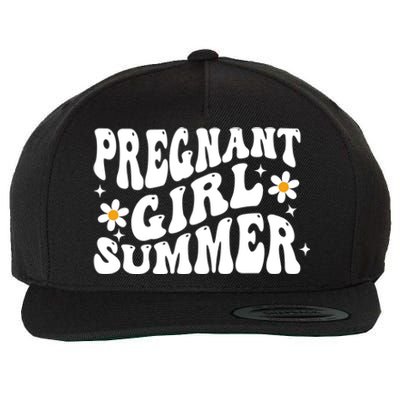 Funny Pregnancy Reveal Pregnant Girl Summer Baby Shower Wool Snapback Cap