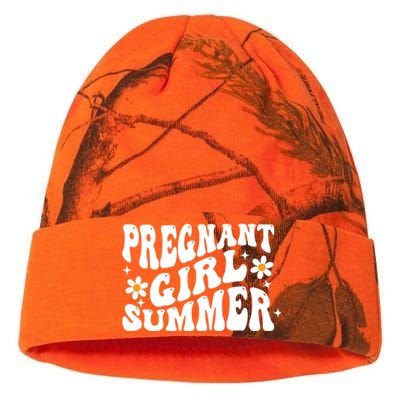 Funny Pregnancy Reveal Pregnant Girl Summer Baby Shower Kati Licensed 12" Camo Beanie