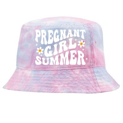 Funny Pregnancy Reveal Pregnant Girl Summer Baby Shower Tie-Dyed Bucket Hat