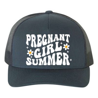 Funny Pregnancy Reveal Pregnant Girl Summer Baby Shower Yupoong Adult 5-Panel Trucker Hat