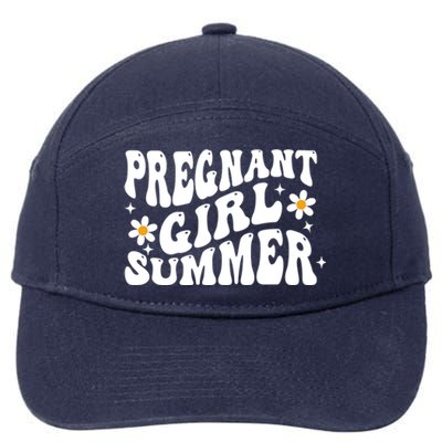 Funny Pregnancy Reveal Pregnant Girl Summer Baby Shower 7-Panel Snapback Hat